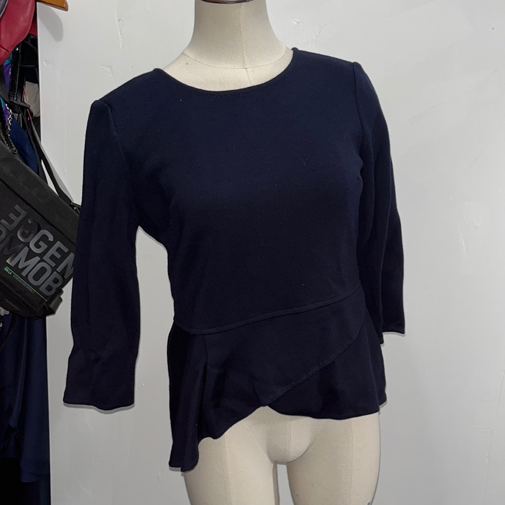 St john Dark blue wool blend knitted top size 4 by st. John